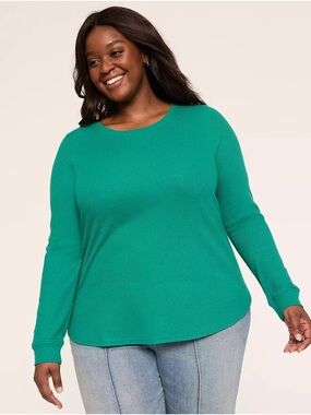 Lane Bryant Green Long Sleeve Tee